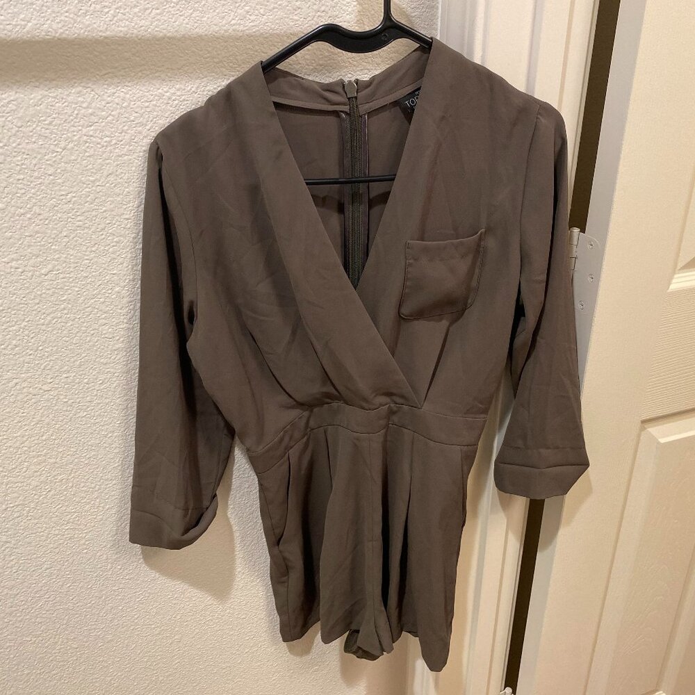 Topshop Dark Olive Romper